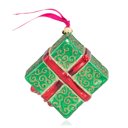 Five Golden Rings Glass Ornament