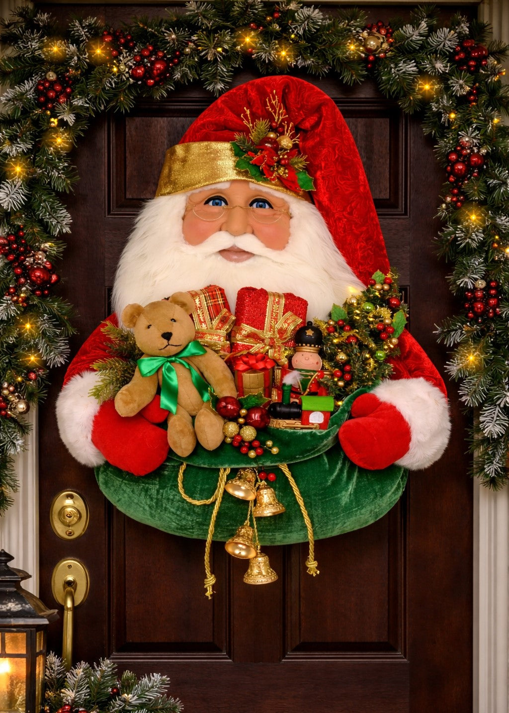 SH36-01 Lighted Santa Head w/ Gift Bag