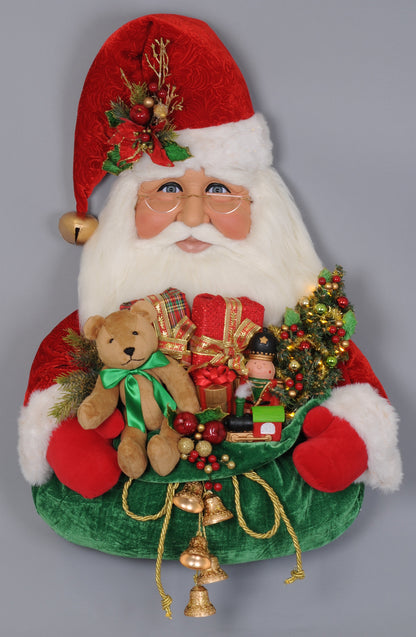 SH36-01 Lighted Santa Head w/ Gift Bag