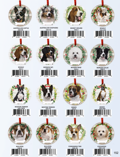 E&S Pets Ceramic Round Ornaments