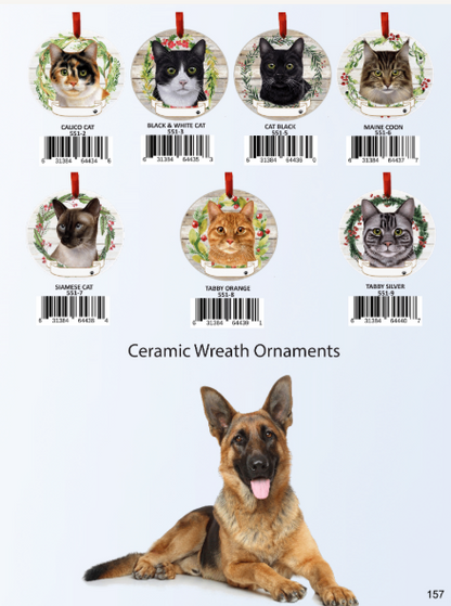 E&S Pets Ceramic Round Ornaments