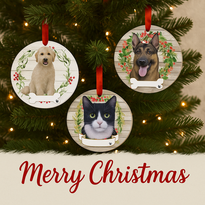 E&S Pets Ceramic Round Ornaments