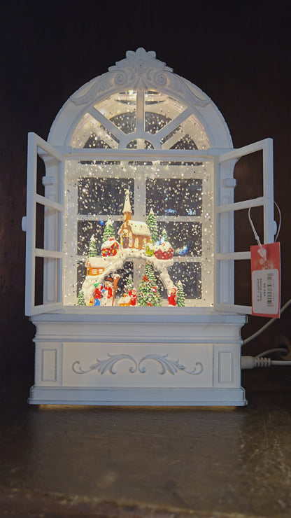 8.7" Lighted Swirl Snowy