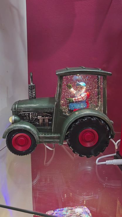9" LED Swirl Tractor w/Santa